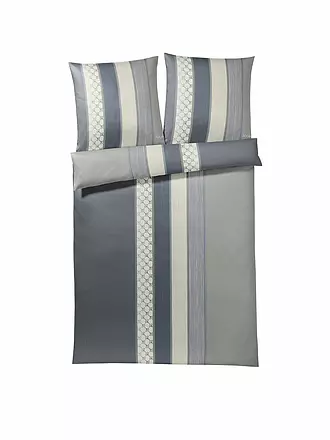 JOOP | Biancheria da letto in raso "Cornflower Stripes" 70x90 / 140x200cm (Deep Coal) |